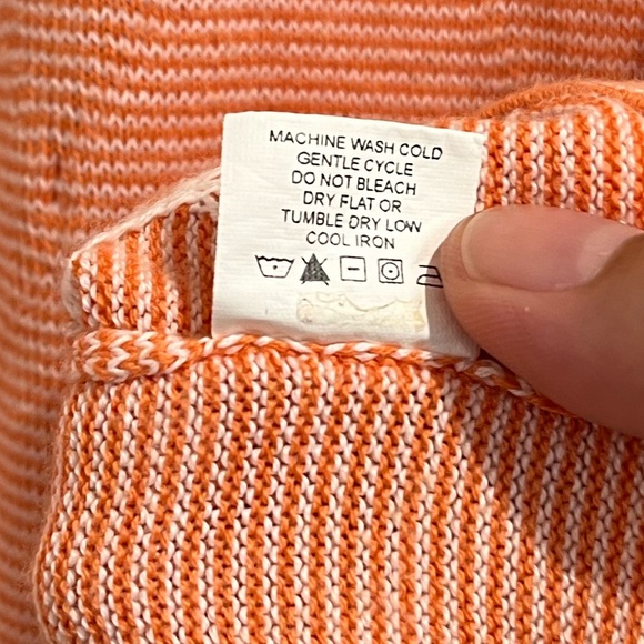 Robert Talbott Carmel Orange Pima Cotton Quarter Zip Sweater Sz. L - Picture 7 of 9